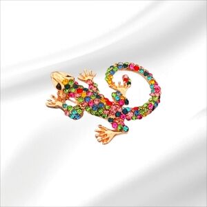 Lizard Multi-Colored Brooch Pin
